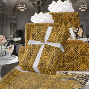 Papel De Presente Gold Viper Snakeskin