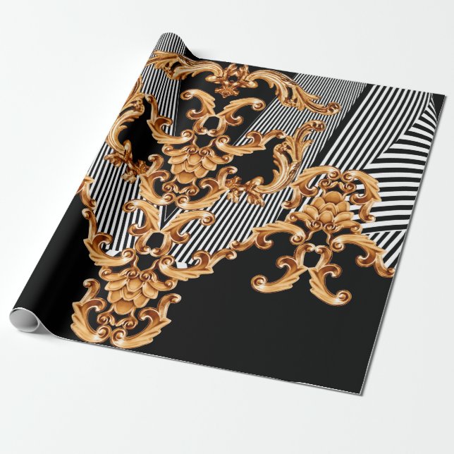 Papel De Presente Golden baroque ornament (Desenrolado)