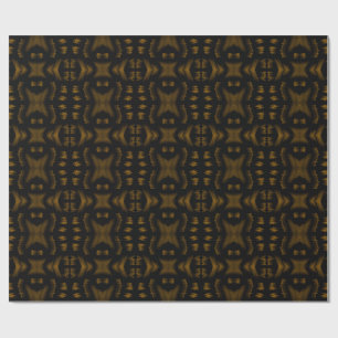 Papel De Presente Golden Obsidian Tribal Ikat Pattern