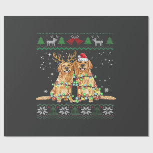 Papel De Presente Golden retriever Cachorro Feio do Natal Funny Nata