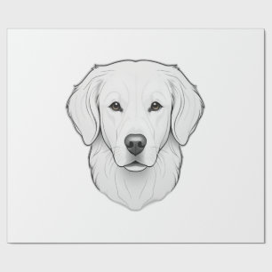 Papel De Presente Golden Retriever Minimalista
