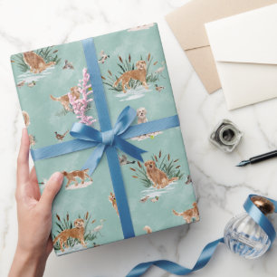 Papel De Presente GOLDEN RETRIEVER TOILE Aqua