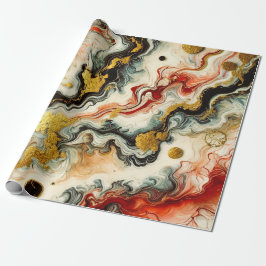 Papel De Presente Goldene Flüsse