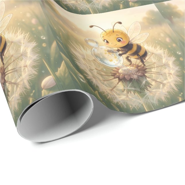 Papel De Presente Goldene Hummel im Blütentanz.9 (Ponta do rolo)