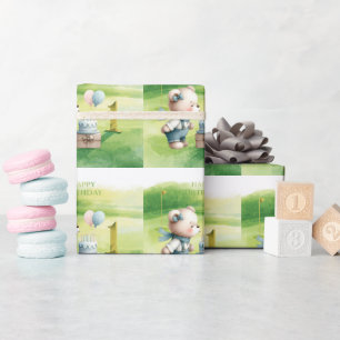Papel De Presente Golf 1º aniversário golfista de um ano de idade