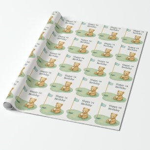 Papel De Presente Golf 1º aniversário golfista de um ano de idade co