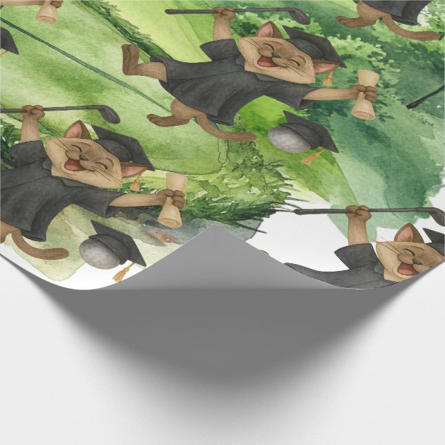 Papel De Presente Golf Graduation themed for Cat Lover Golfer (Ponta)