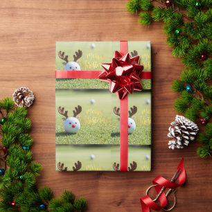Papel De Presente Golf Natal temático em Putting Green