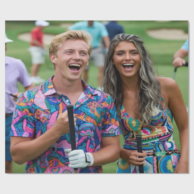 Papel De Presente Golf Photo Customize Personalize (Aberto)