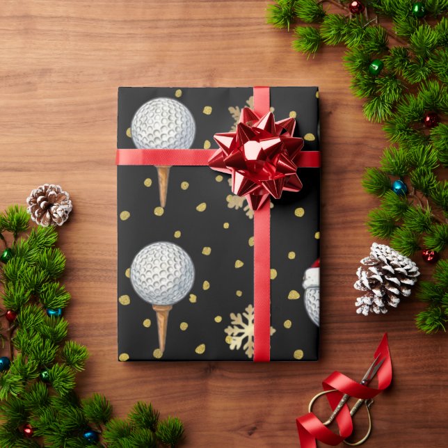 Papel De Presente Golf tema de Natal  (Presente de Natal)