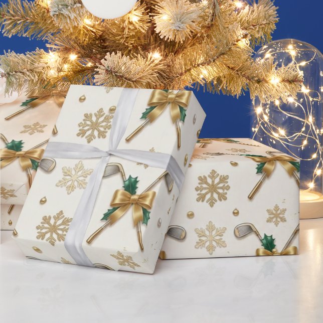 Papel De Presente Golf tema de Natal  (Feriados)