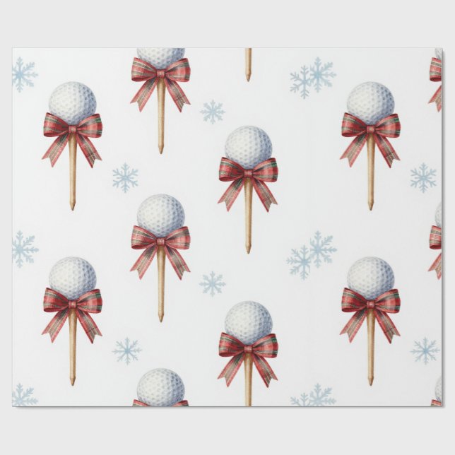 Papel De Presente Golf tema de Natal  (Aberto)