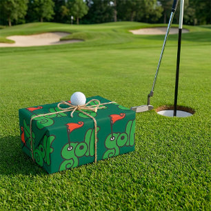 Papel De Presente Golf Wang Verde Vibrante e Vermelho