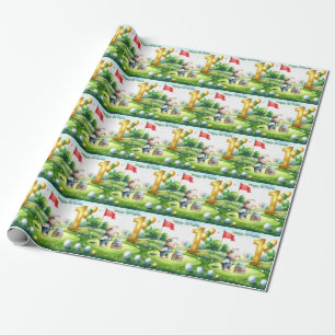 Papel De Presente Golfe 1º aniversário golfista de um ano de idade c