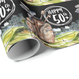 Papel De Presente Golfe  50º Aniversário para golfista