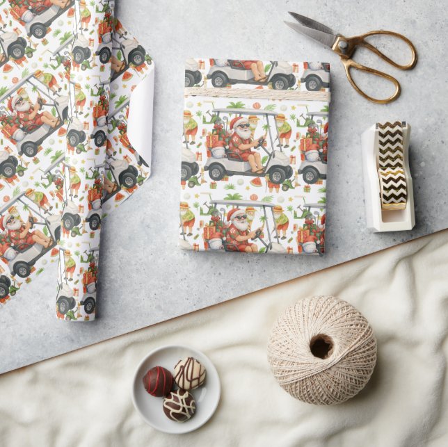 Papel De Presente Golfe do Papai Noel com Presente de Natal para Gol (Artesanato)