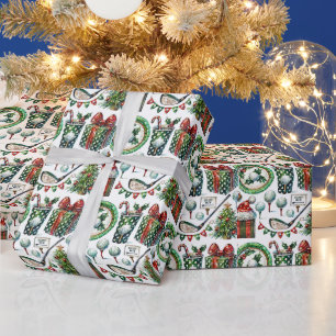Papel De Presente Golfe Natal em julho para golfe com bola de golfe
