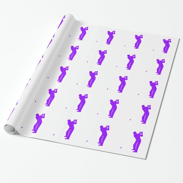 Papel De Presente Golfe roxo violeta (Desenrolado)