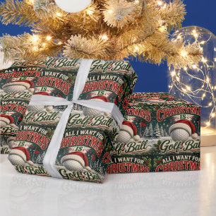 Papel De Presente Golfe tema de Natal para Golfista