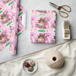 Papel De Presente Golfe temático rosa para golfe feminino