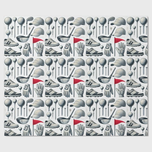 Papel De Presente Golfe temido com calçados de bandeira (Aberto)