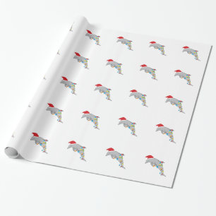 Papel De Presente Golfinho do Natal