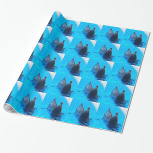 Papel De Presente golfinho nariz de garrafa peixe marinho oceano sob