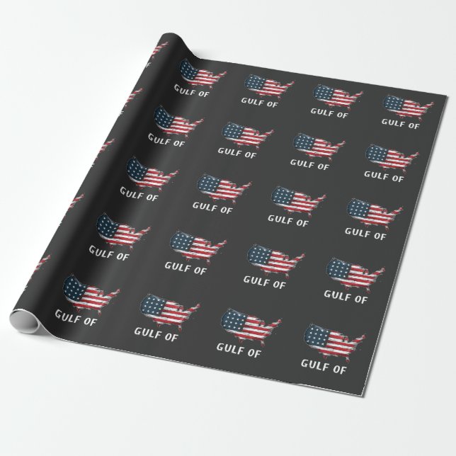 Papel De Presente Golfo da América Engraçado Trump Costa Leste Méxic (Desenrolado)