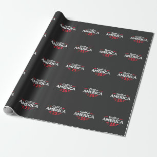 Papel De Presente Golfo da América Patriótico Americano Trump Bandei