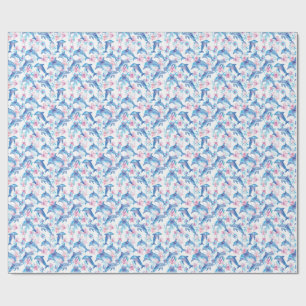 Papel De Presente Golfo Floral de Aquarela