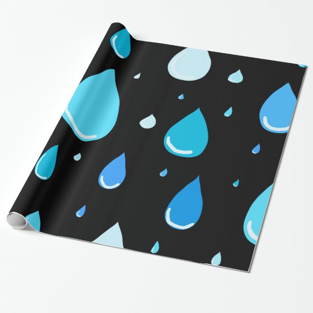 Papel De Presente Gotas da chuva (Desenrolado)