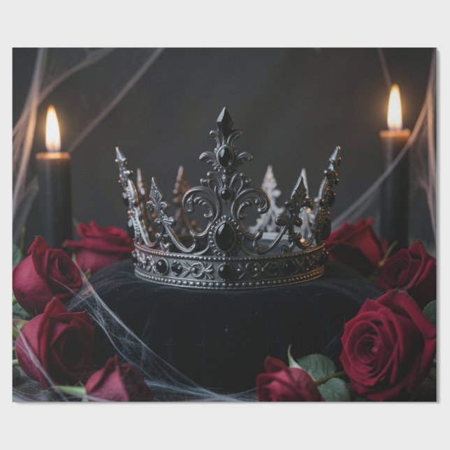 Papel De Presente Gothic Dark Fantasy Crown Wrapping Paper (Aberto)