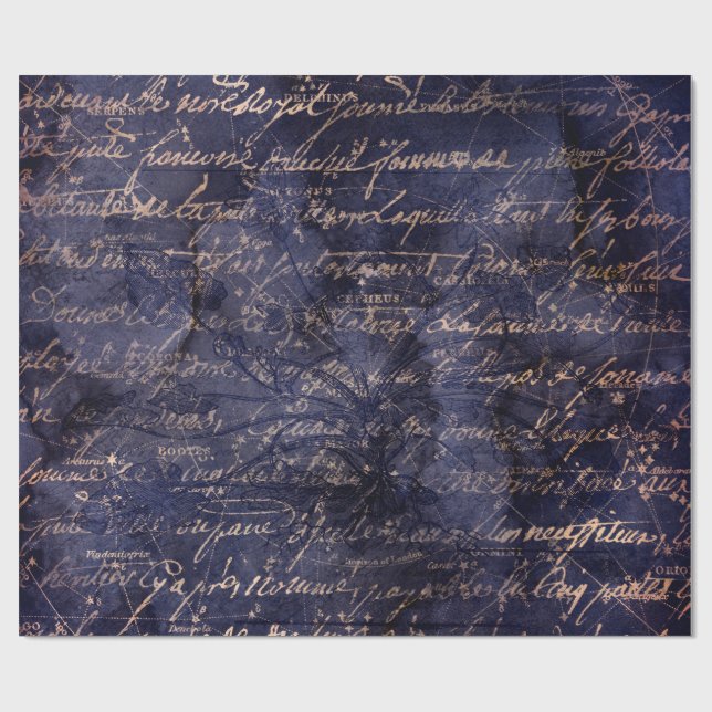 Papel De Presente Gothic Grunge Indigo  (Aberto)