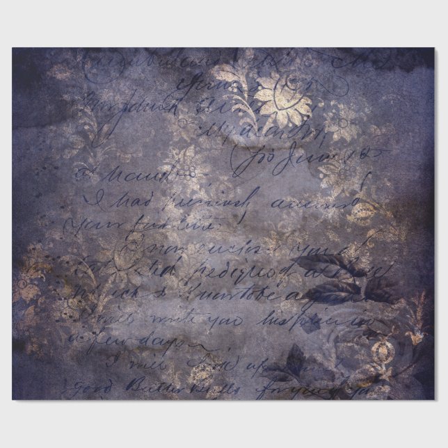 Papel De Presente Gothic Grunge Indigo  (Aberto)