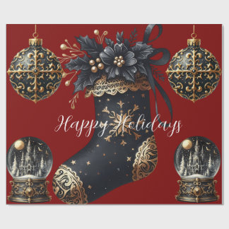 Papel De Presente Gothic Holidays Wrapping Paper