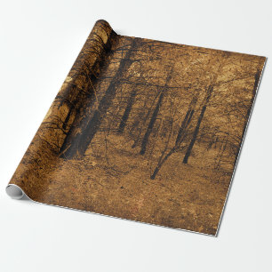 Papel De Presente Gothic Vintage Angel Brown Forest Árvores
