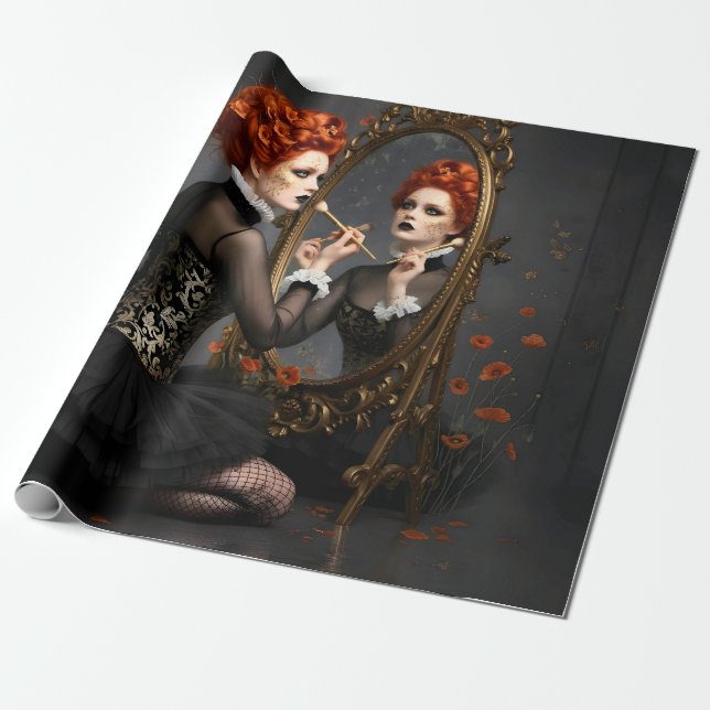 Papel De Presente Gothic Vintage Art Design (Desenrolado)