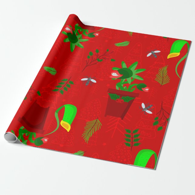 Papel De Presente góthmas natal venus flytrap crepma (Desenrolado)