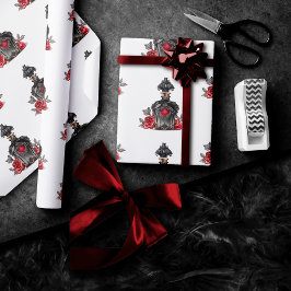 Papel De Presente Gótica Frasco de Perfume Vitoriano de Moda Vitoria