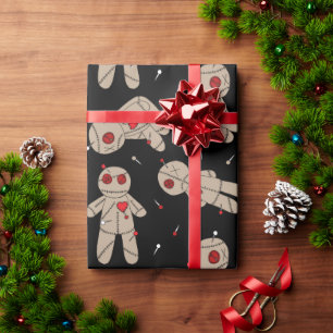 Papel De Presente Gótico assustador, o dia das bonecas Voodoo