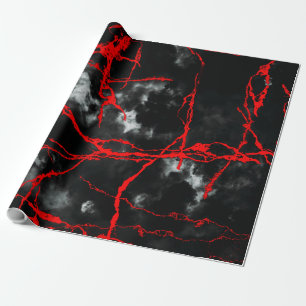 Papel De Presente Gótico da Noite de Horror - Preto e Branco, Verme