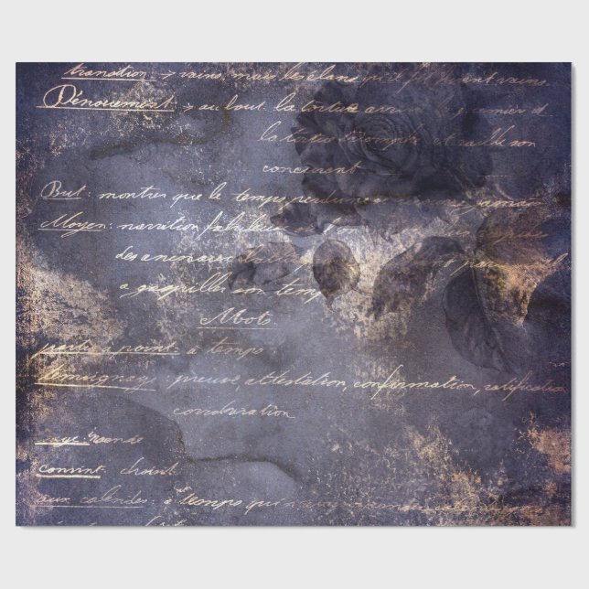 Papel De Presente Gótico Grunge Índigo (Aberto)