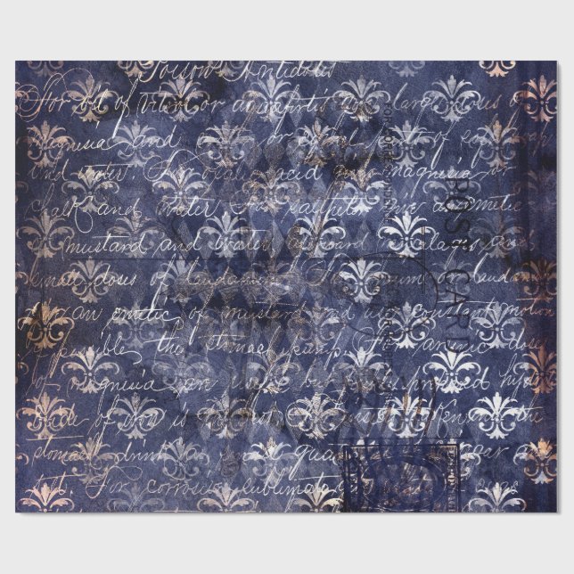 Papel De Presente Gótico Grunge Índigo (Aberto)