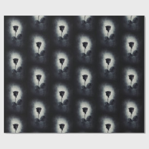 Papel De Presente Gótico Negro Derrubando sangue Macabro Padrão