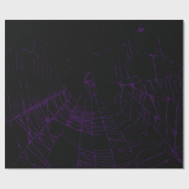 Papel De Presente Gótico roxo e preto Spiderweb