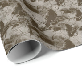 Papel De Presente Gótico Spooky Raven No Dia das Bruxas Adultas Da L