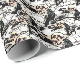 Papel De Presente Gótico Spooky Raven No Dia das Bruxas Adultas Da L