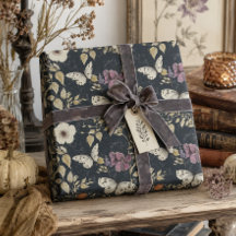 Gótico Vintage Mariposa Noturna & Floral Escuro Ci