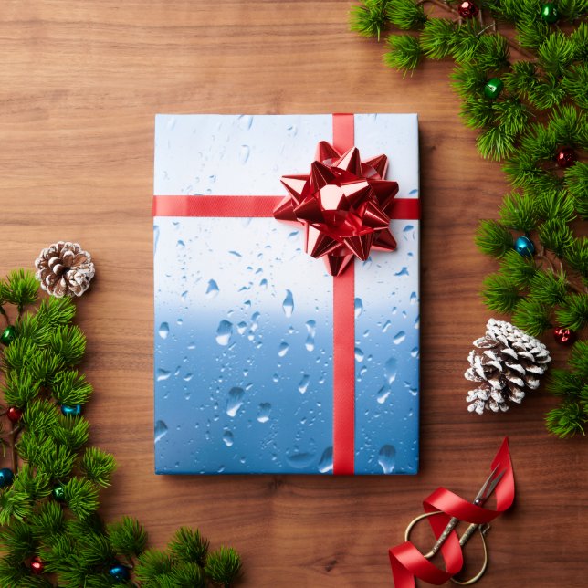 Papel De Presente Gotículas de chuva numa janela (Presente de Natal)