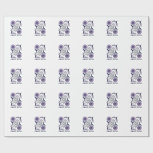 Papel De Presente Grace Wins Floral Christian Vintage Engraving Tee_